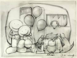 The Great Escape Picnic II (Sketch) by Doug Hyde - Original Drawing on Mounted Paper sized 9x7 inches. Available from Whitewall Galleries
